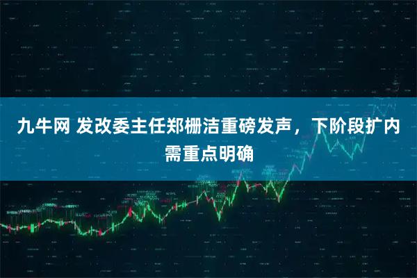 九牛网 发改委主任郑栅洁重磅发声，下阶段扩内需重点明确